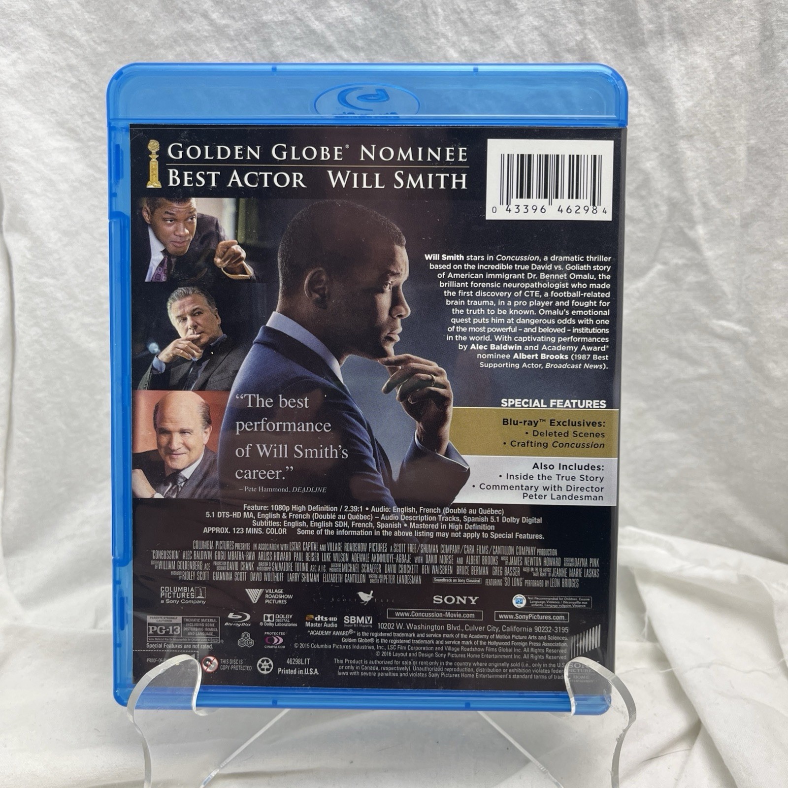 Concussion Blu-ray Will Smith Slipcover No Digital