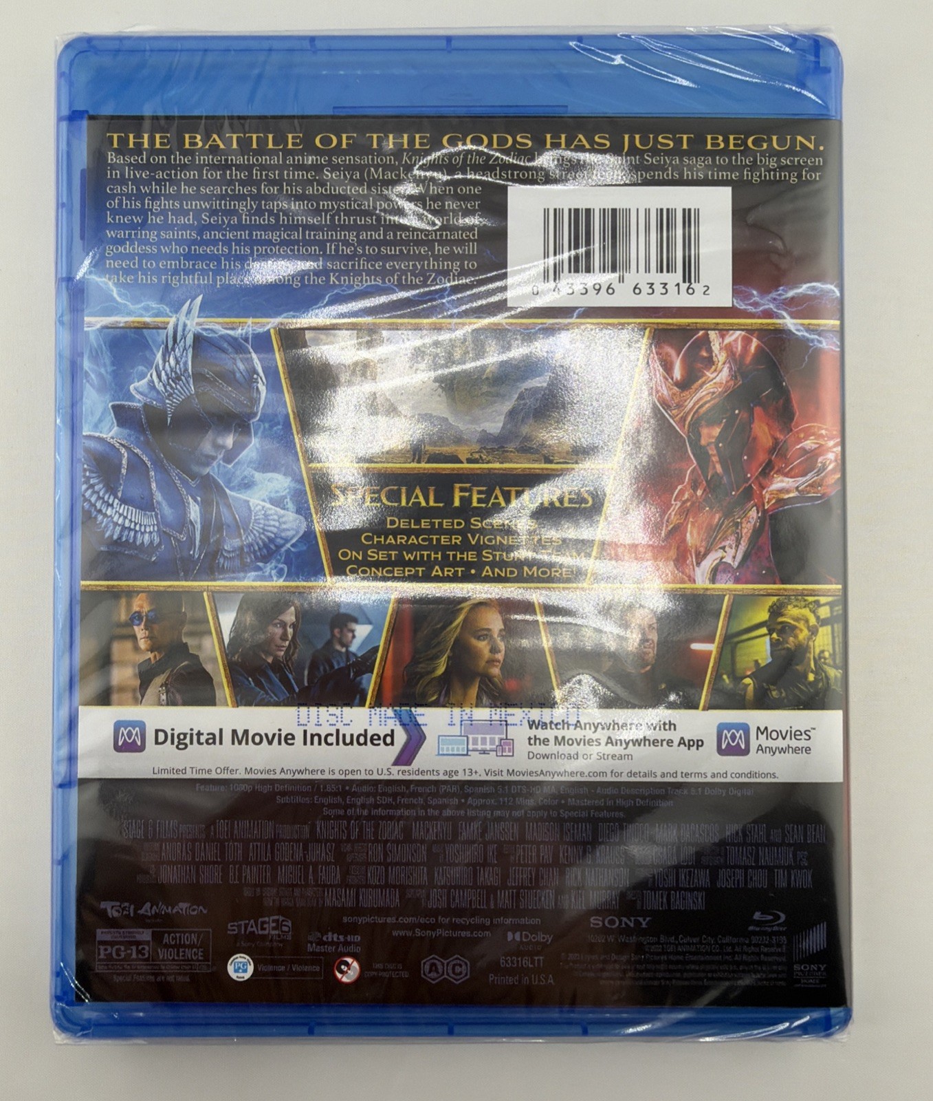 Knights of the Zodiac Blu-ray 2023 Live Action Anime Movie.