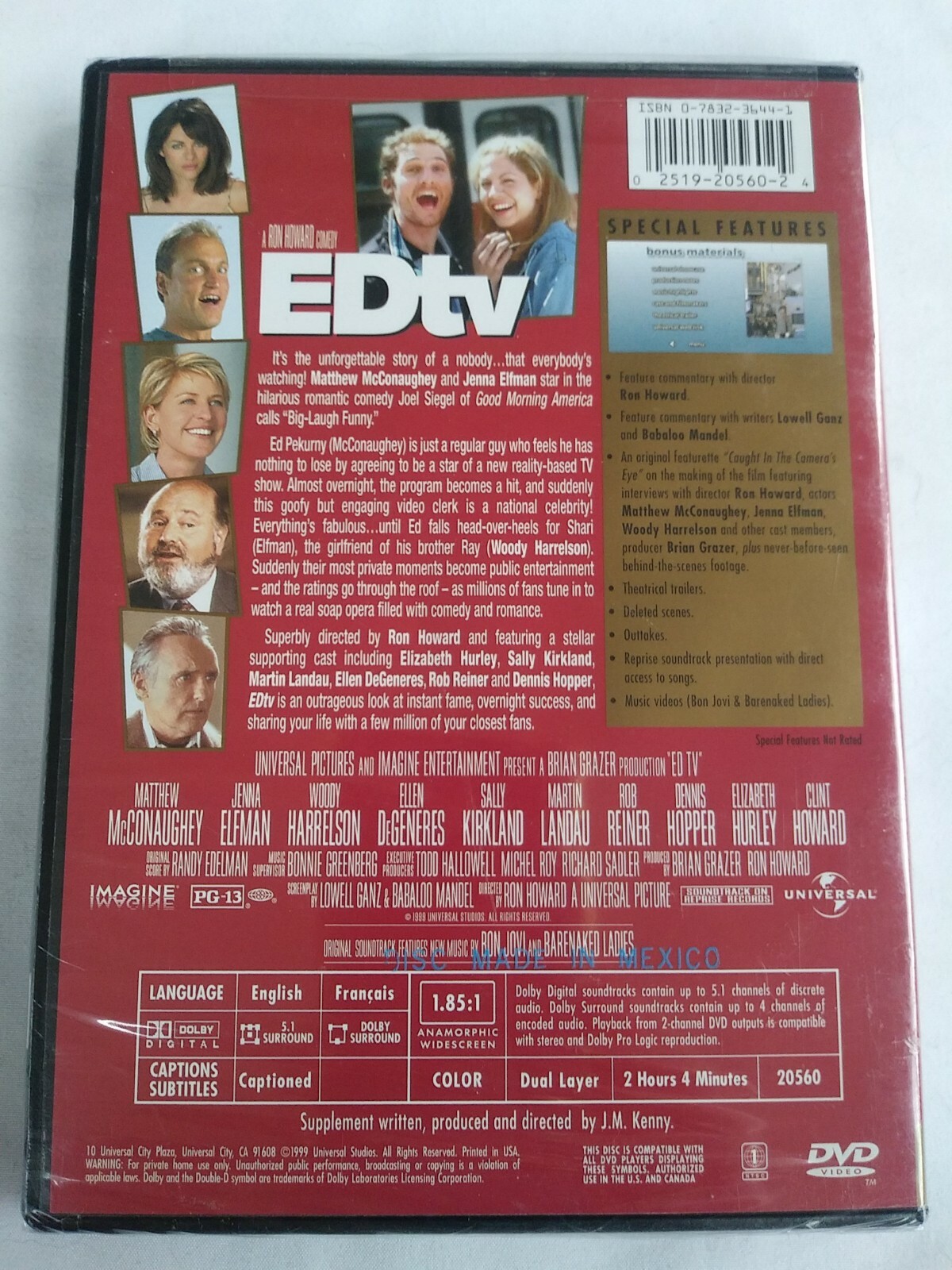 EDtv (DVD, 1999 Widescreen) Matthew McConaughey NEW Sealed Free Shipping !!!