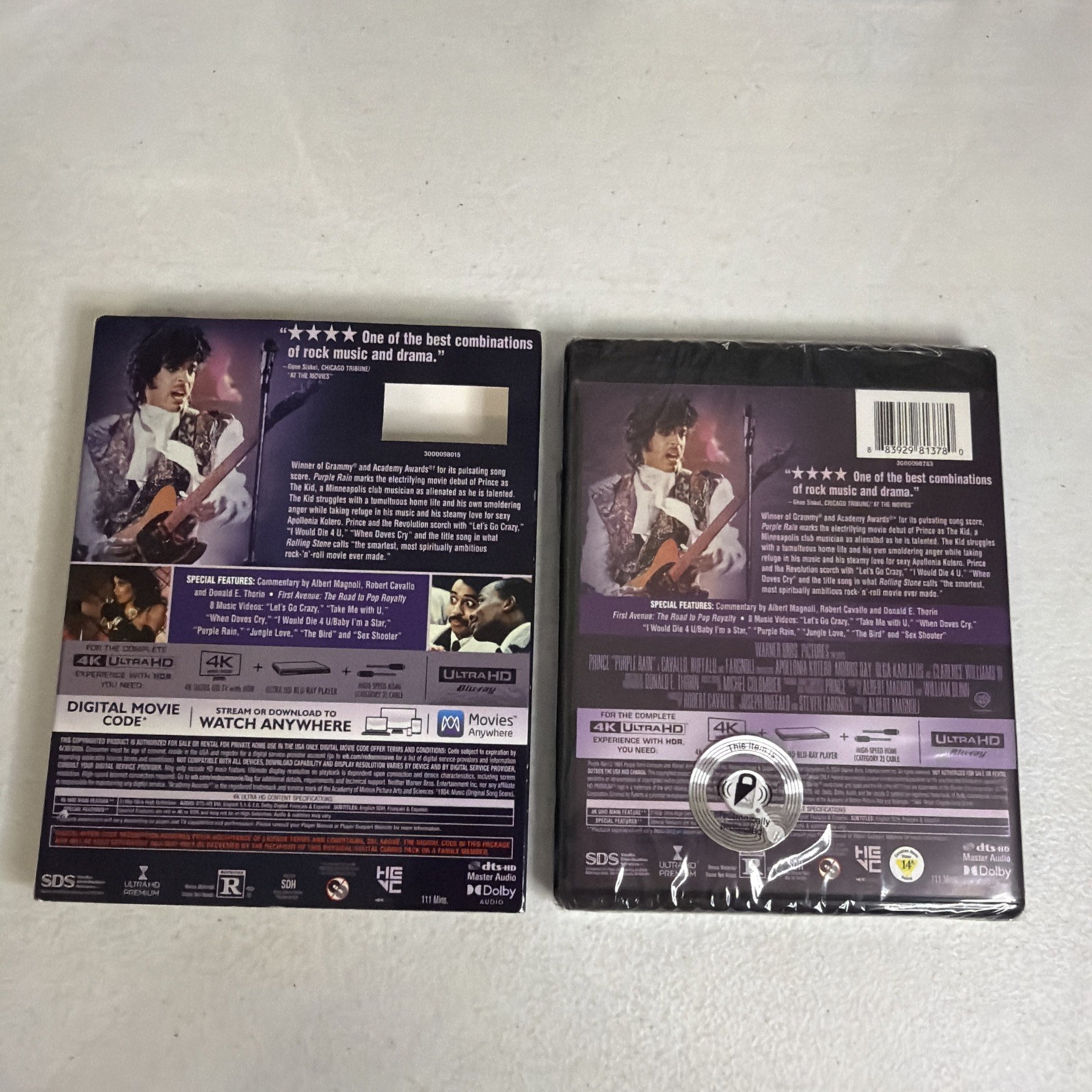 Purple Rain With Slipcover (4K UHD Blu-ray, 1984) NO DIGITAL