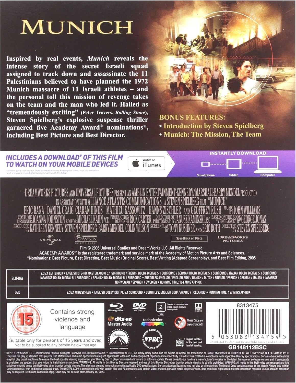MUNICH (2005) Blu-Ray BRAND NEW with artcards (USA Compatible)
