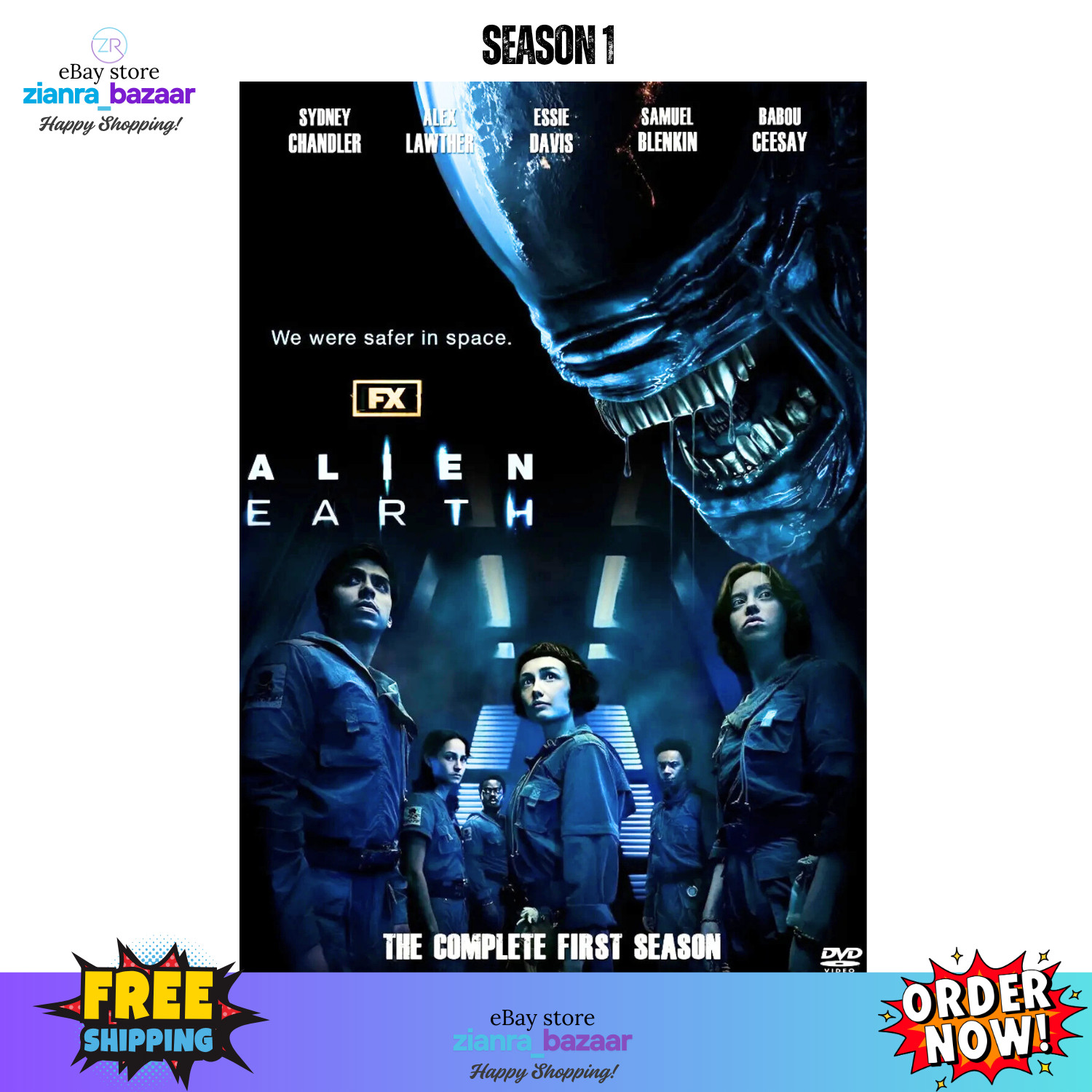 Alien: Earth 2025 DVD TV Series Season 1 Sci-Fi Horror Full HD Region Free New