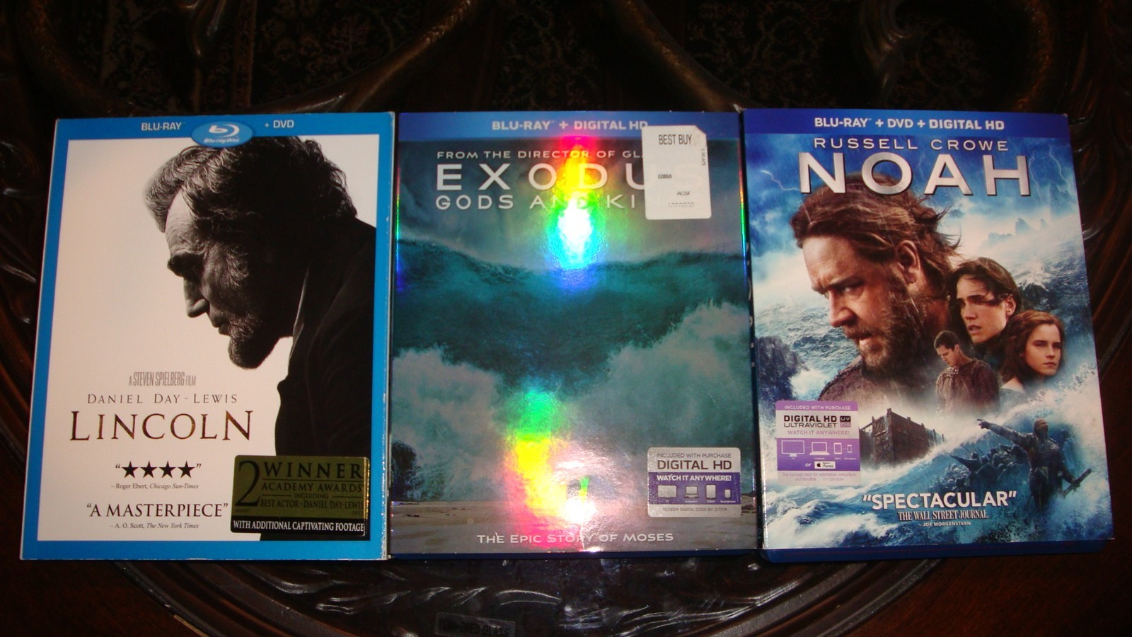 Historical Biblical Blu‑ray Lot – Lincoln Exodus Noah – Drama Movie Collection