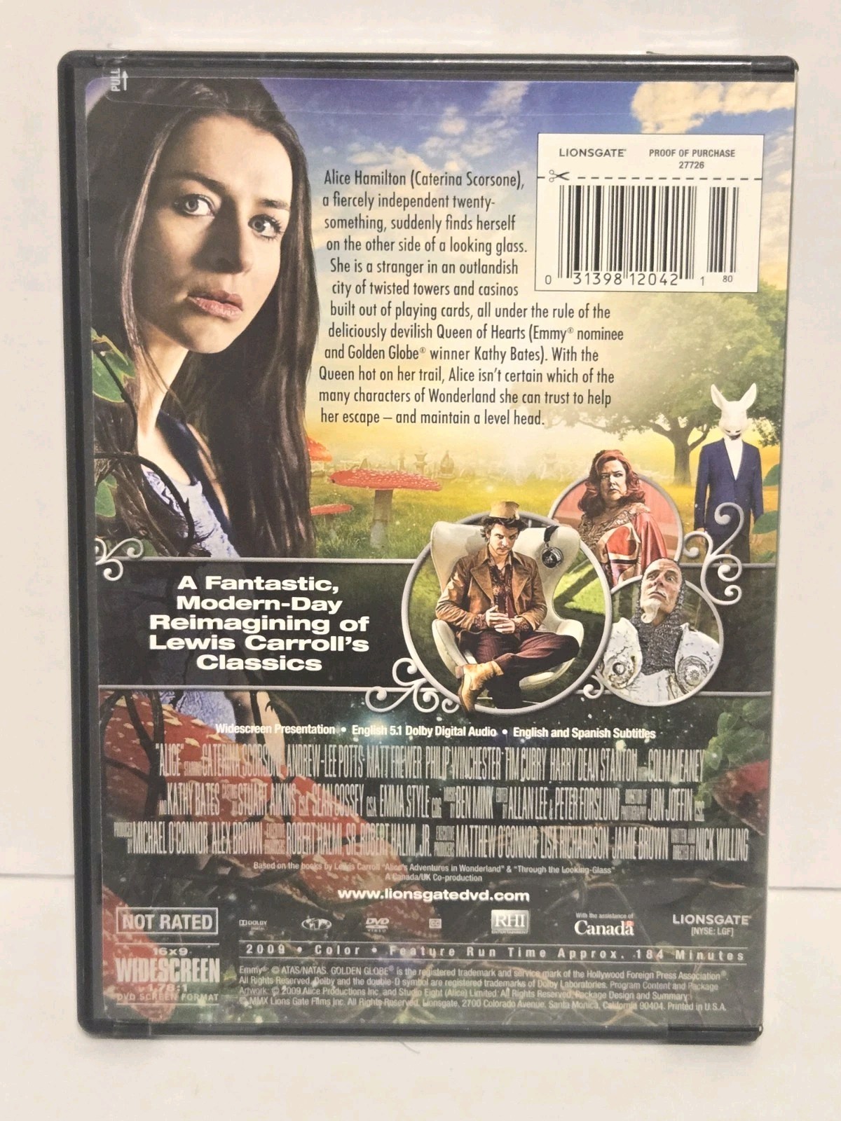 Alice DVD Caterina Scorsone 2009 Kathy Bates OOP USA Nick Willing Tim Curry
