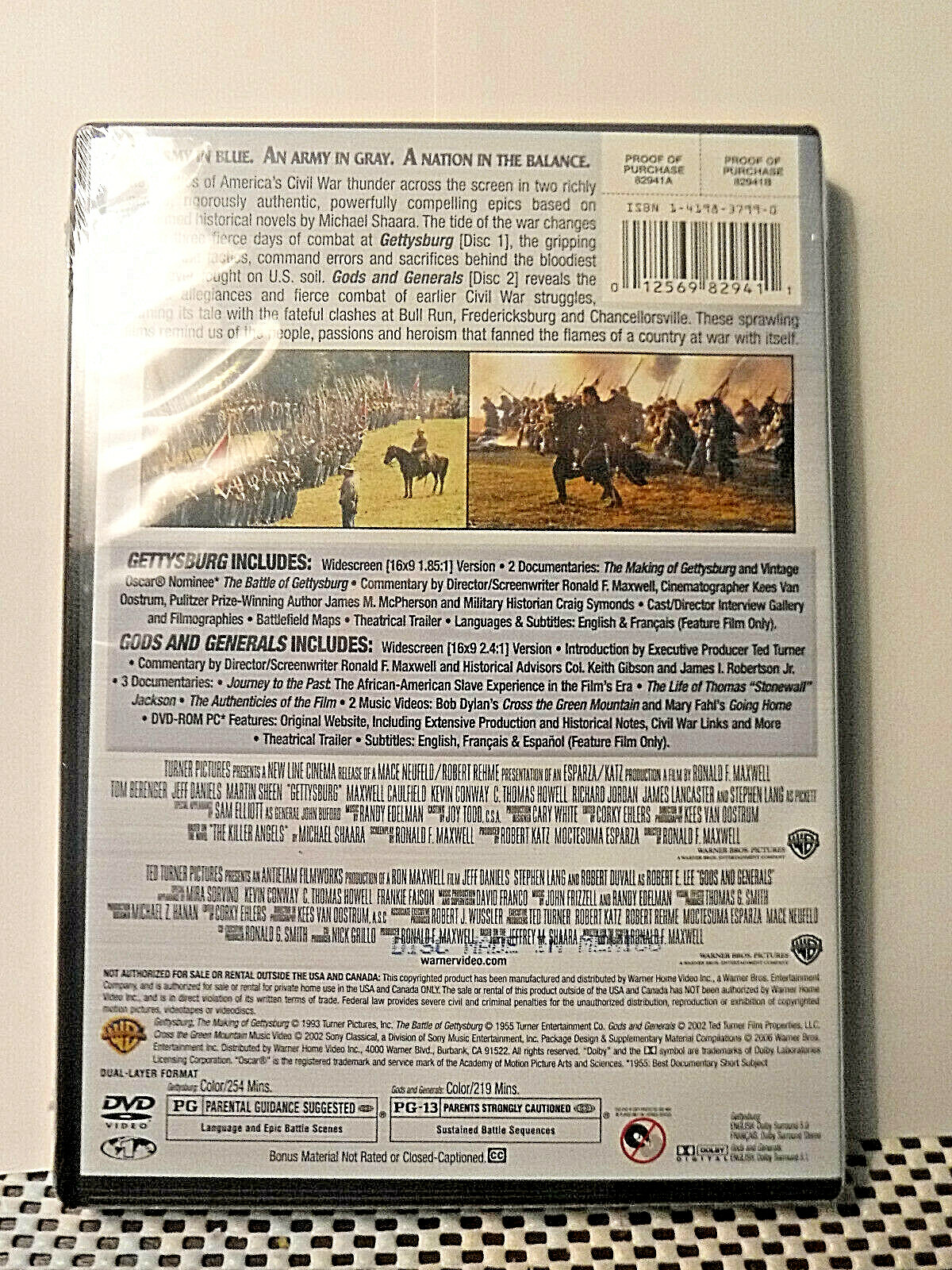 NEW/SEALED DVD SET! WAR DOUBLE FEATURE! GETTYSBURG & GODS AND GENERALS! 473+min.