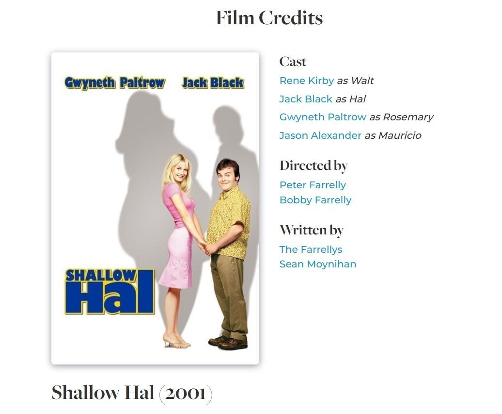 Shallow Hal [2001] (DVD,2002,Widescreen) Jack Black, Gwyneth Paltrow