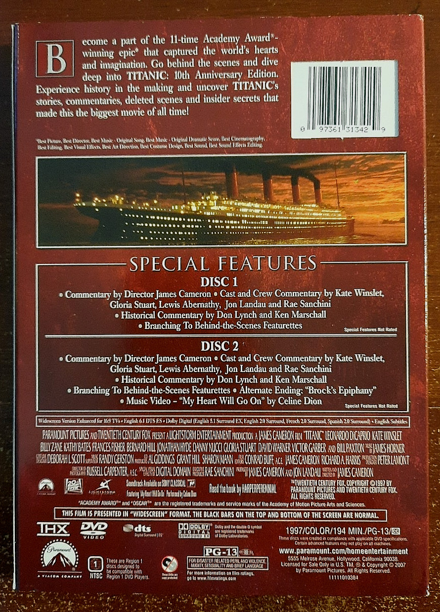 TITANIC 10TH ANNIVERSARY COLLECTOR’S 2-DISC DVD SET WIDESCREEN NEW SEALED