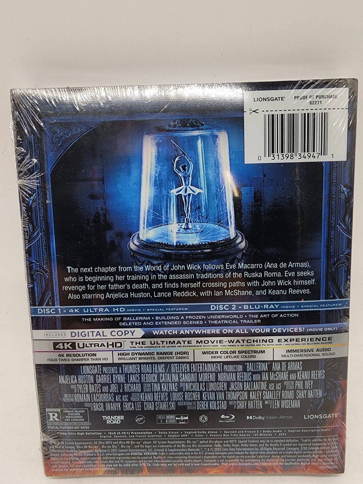 Ballerina 4K Ultra HD Blu-ray + Digital From the World of John Wick NEW Sealed