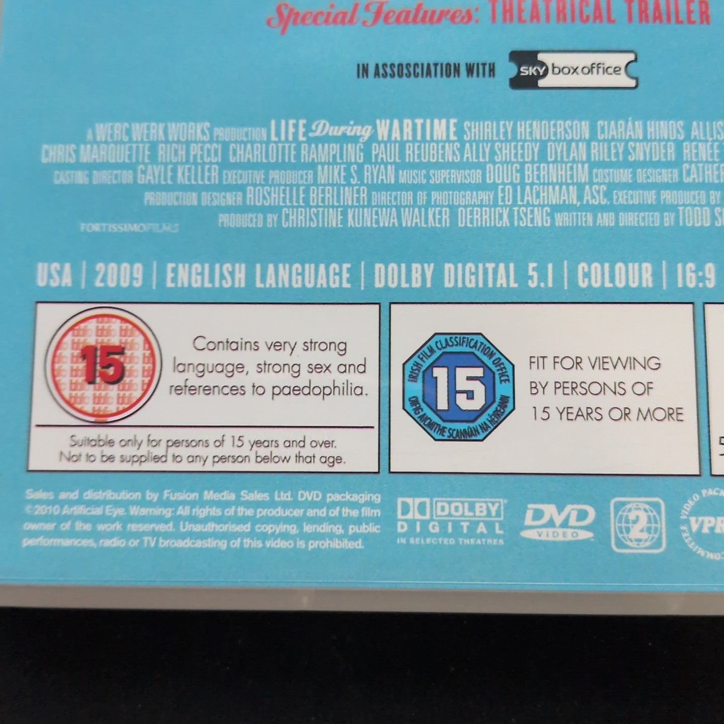 Life During Wartime PAL Region 2 Arthouse DVD Todd Solondz
