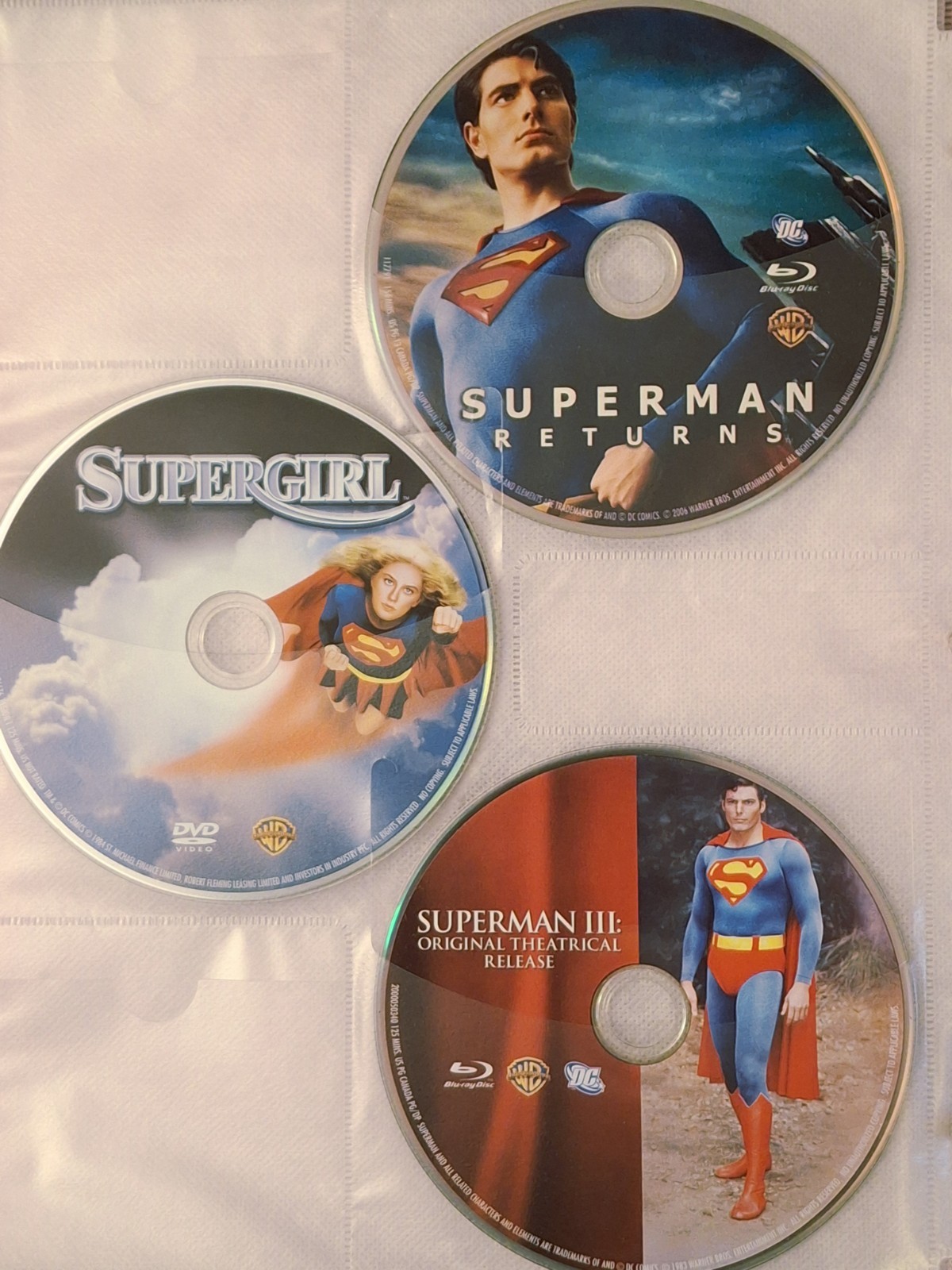 Superman 7-Disc Lot Reeve Donner Extended Supergirl Blu-ray DVD DISC ONLY