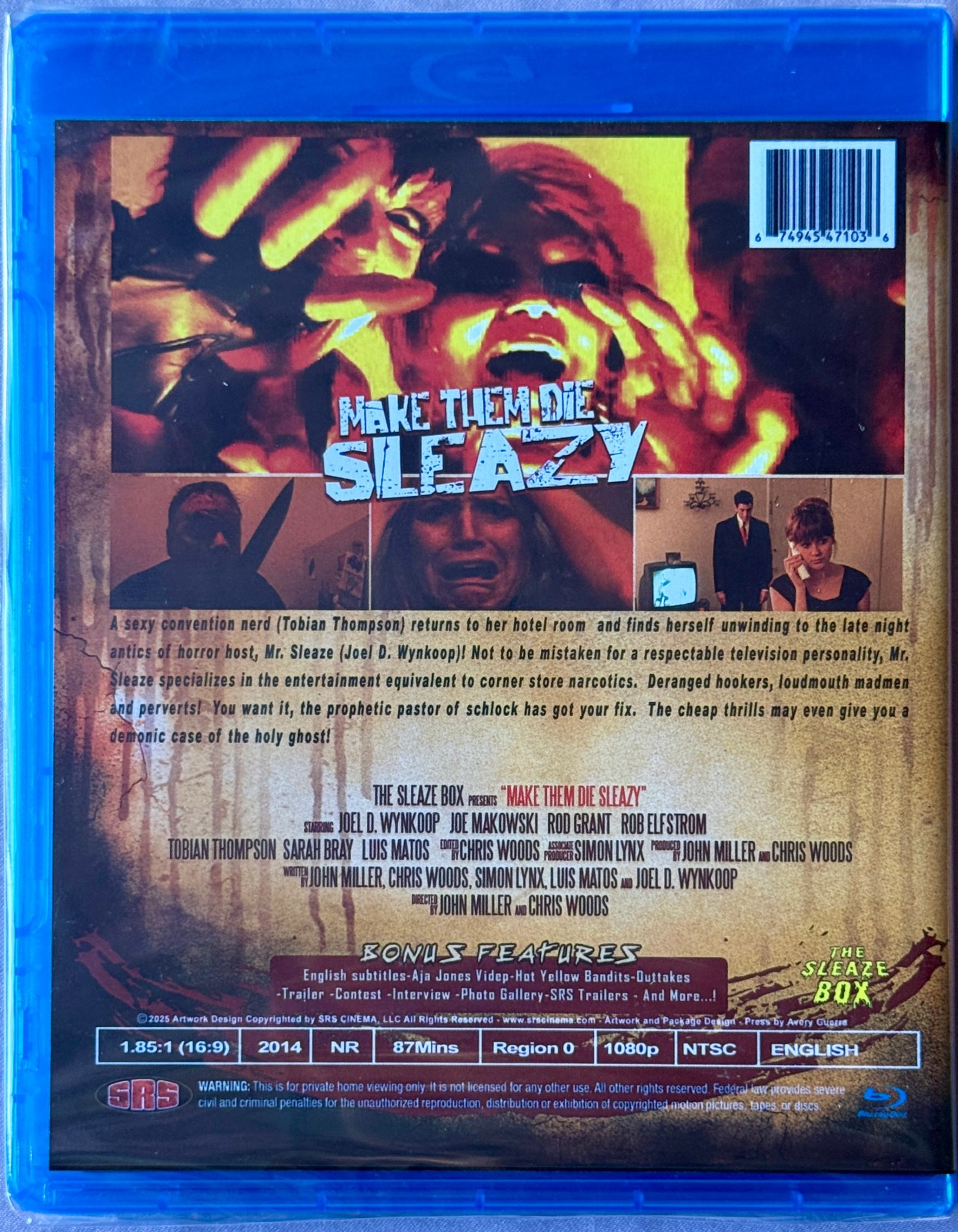 MAKE THEM DIE SLEAZY SRS CINEMA BLU-RAY RARE LIMITED EDITION 2014 SLASHER