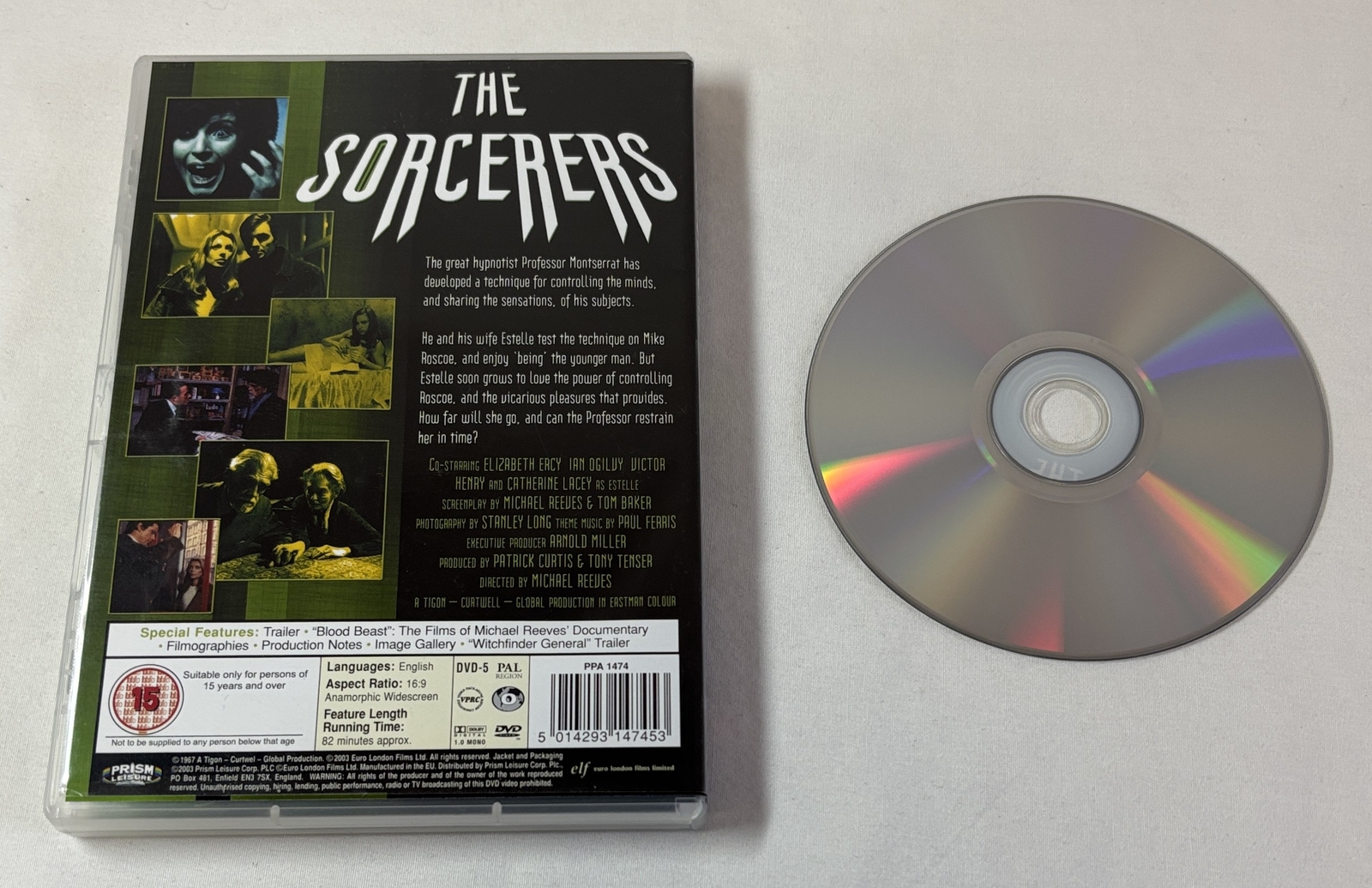 DVD ~ Michael Reeves THE SORCERERS Boris Karloff 1967 ~ All Region, PAL