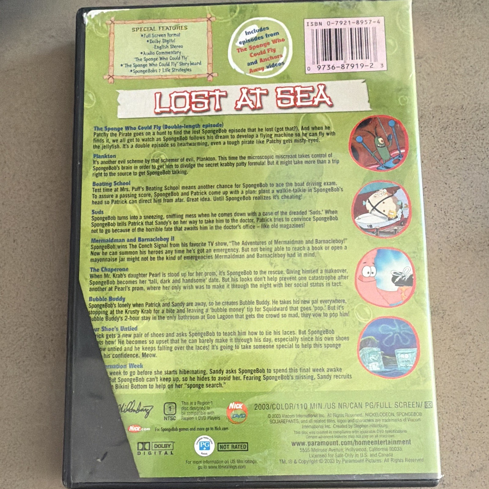 Nickelodeon SpongeBob SquarePants: Lost at Sea DVD PG Region 1 110 Min