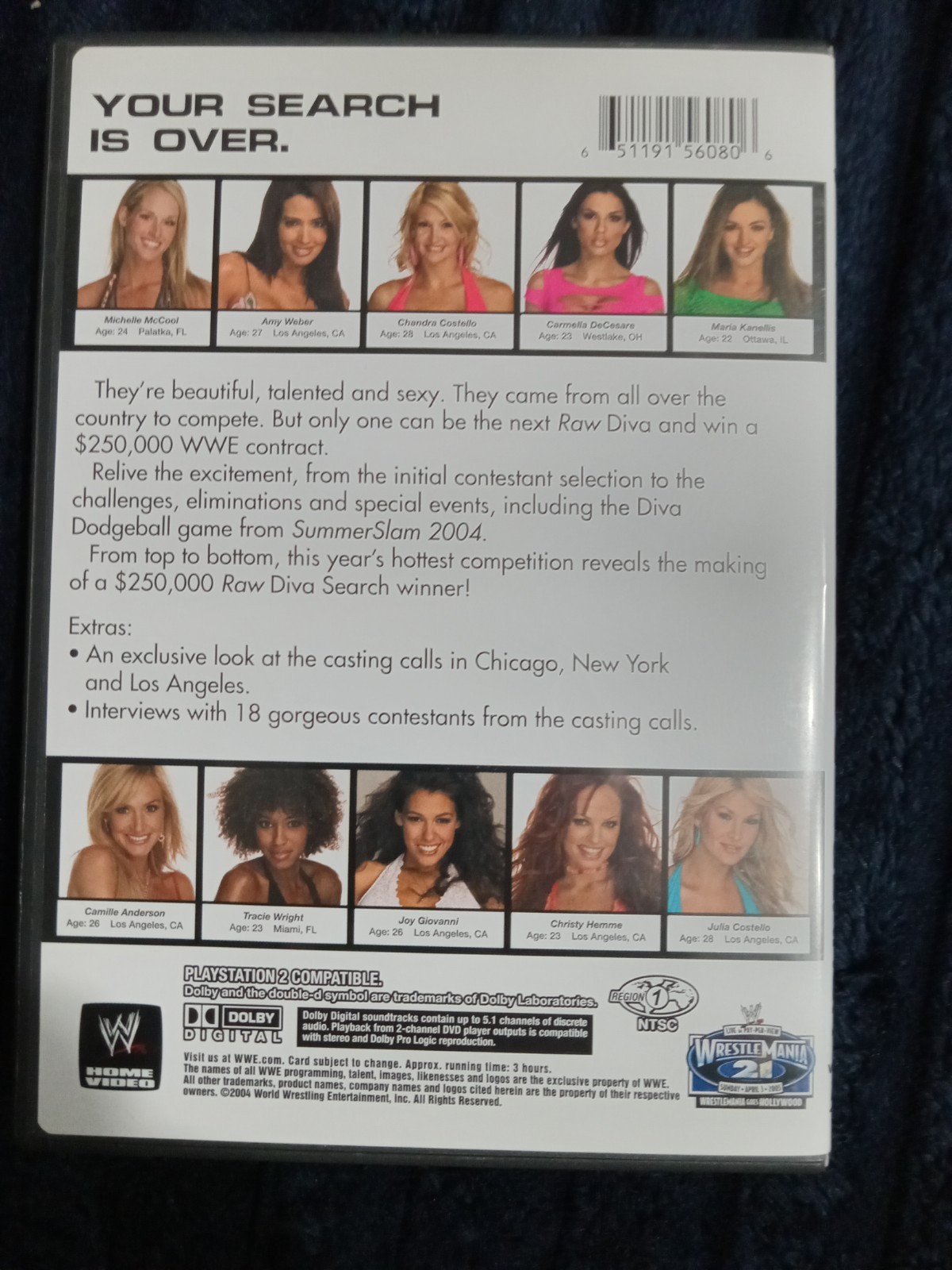 WWE $250,000 Raw Diva Search dvd (Pre-owned).
