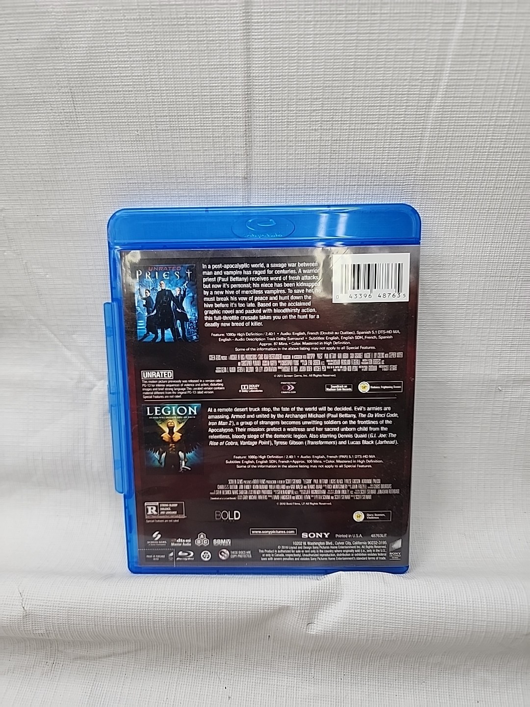 Legion (2010) & Priest (2011) – (2-Disc Blu-ray Set, Sony) Horror Double Feature
