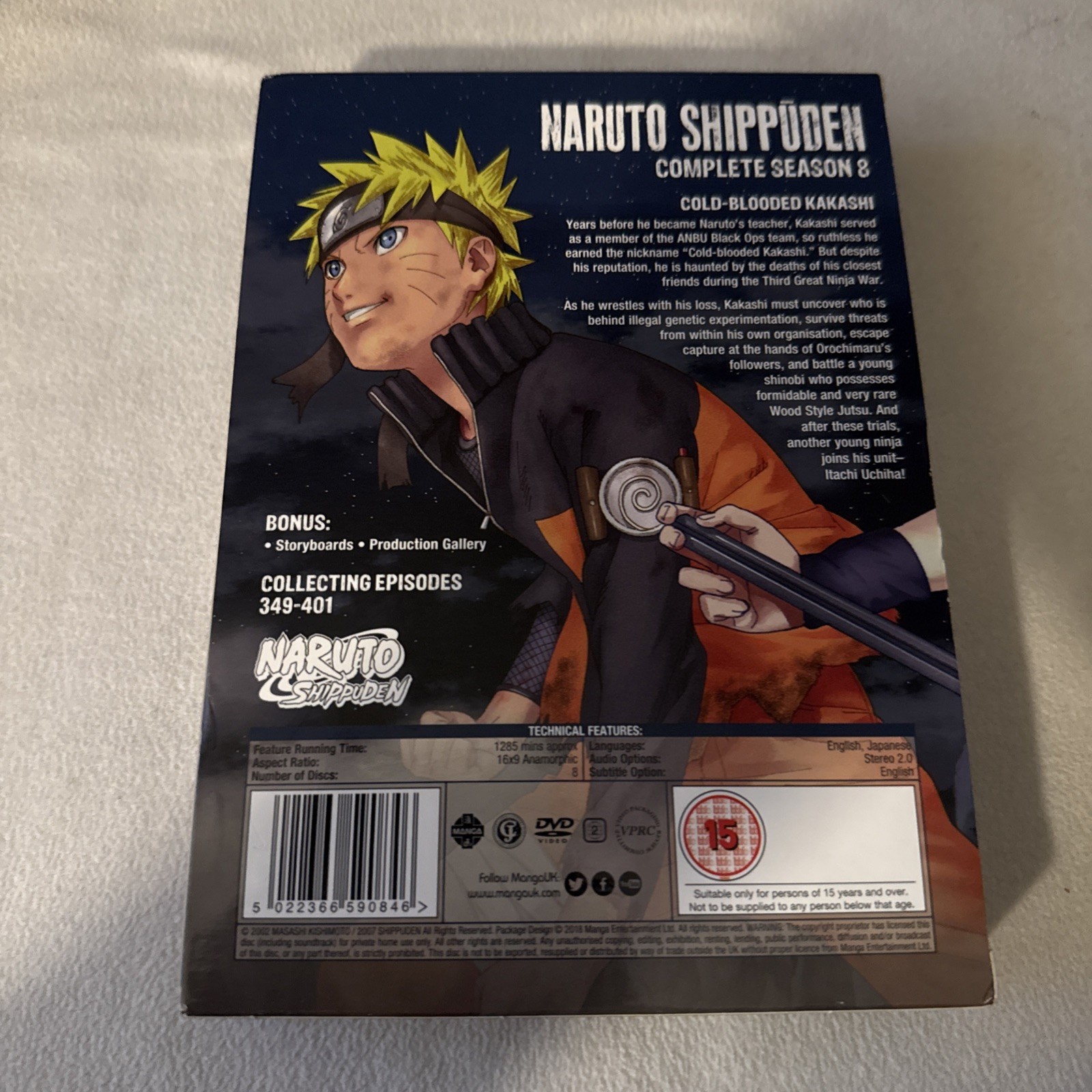 Naruto Shippuden – Complete Series 8 – Episodes 349-401 – UK PAL Region 2 Anime