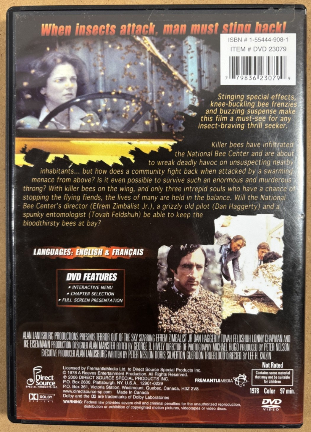 Terror Out of The Sky DVD (2006, Direct Source) Rare 70s Made for TV Horror, OOP