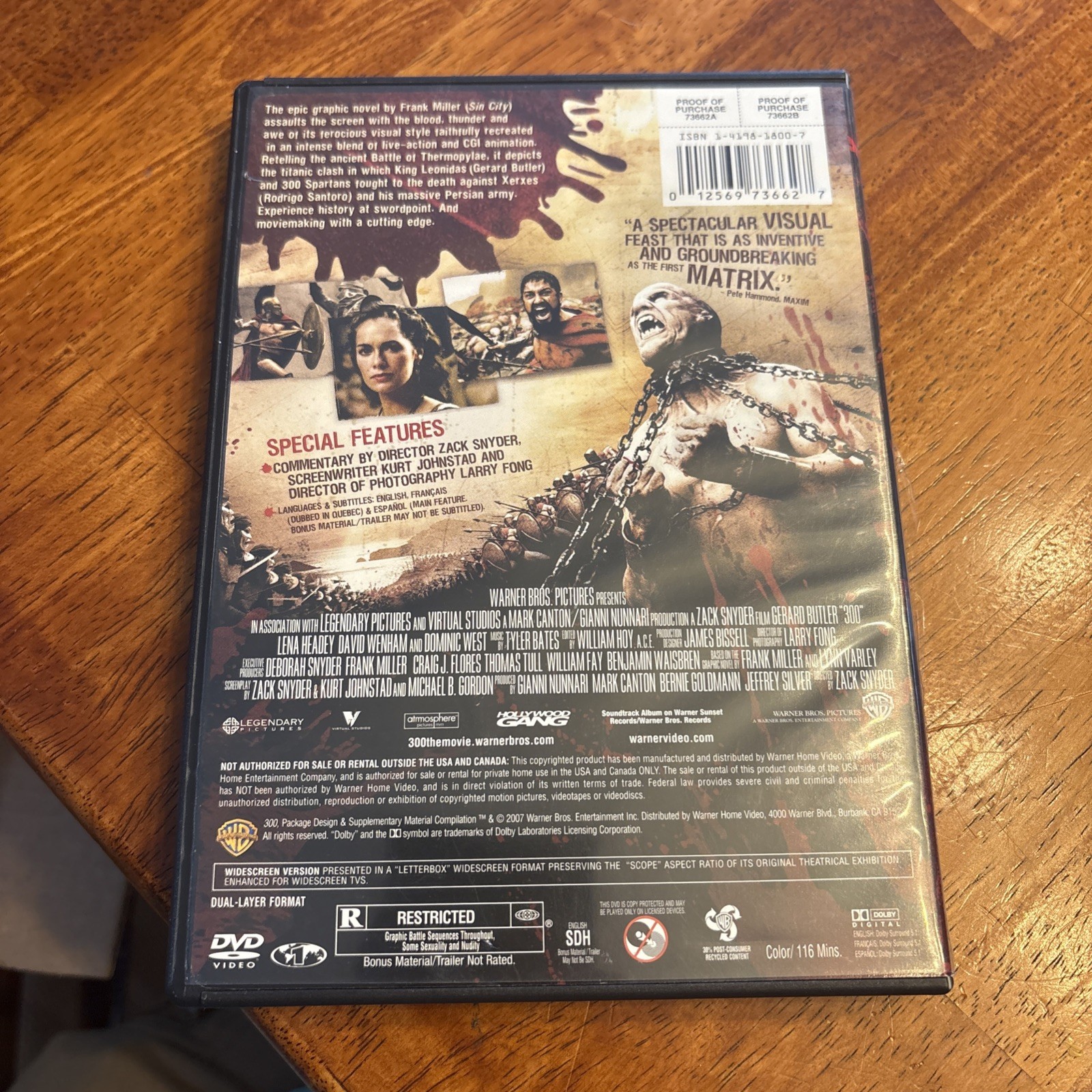 300 (DVD, 2006 – Disc Only