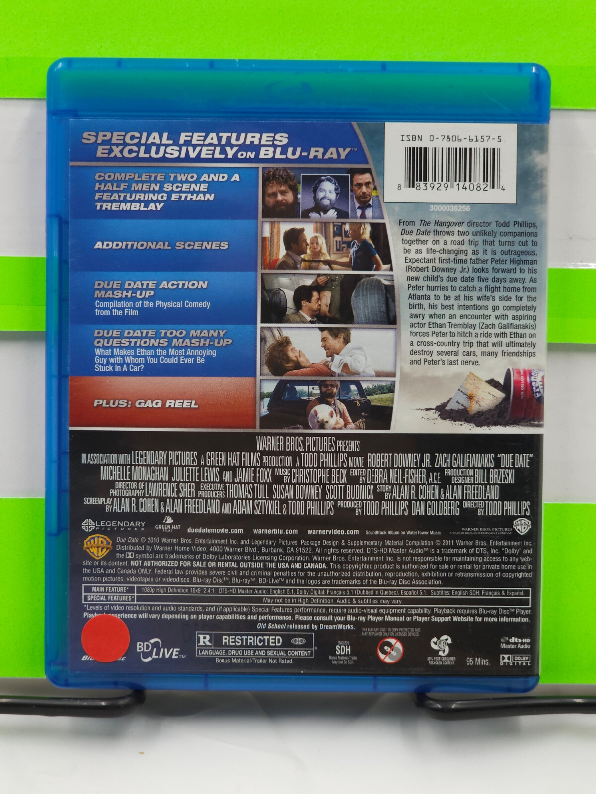 DUE DATE ROBERT DOWNEY JR ZACH GALIFIANAKIS SINGLE DISC BLU RAY