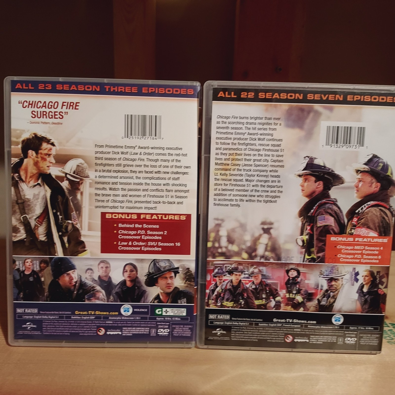 CHICAGO FIRE: Complete Seasons 1 2 3 and 7 DVDs