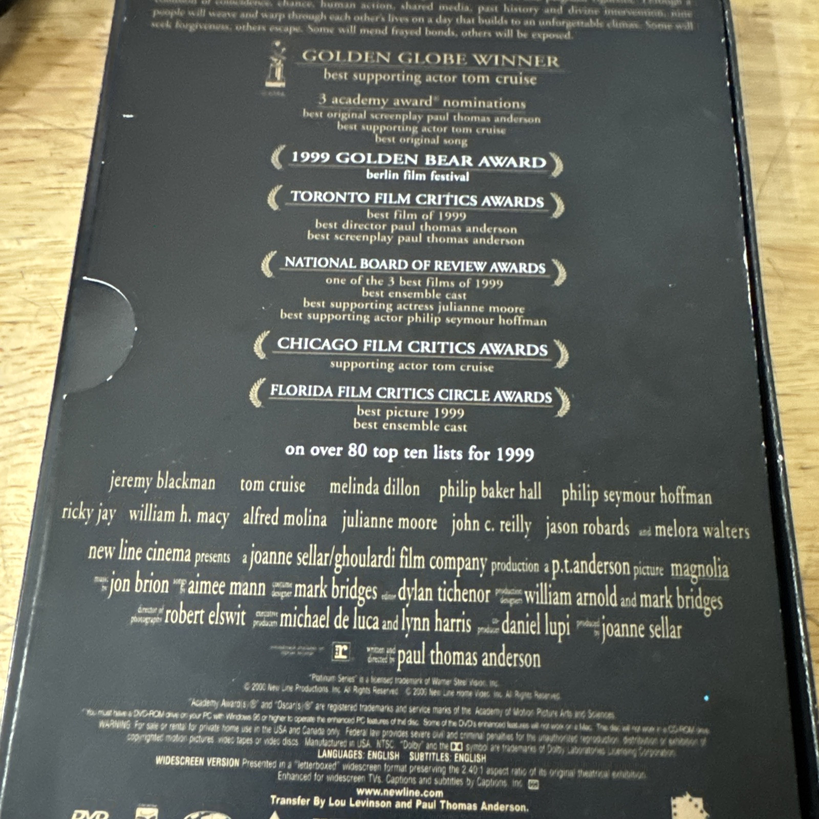 Magnolia (New Line Platinum Series) – DVD -Video Chapter Stops-S Material.