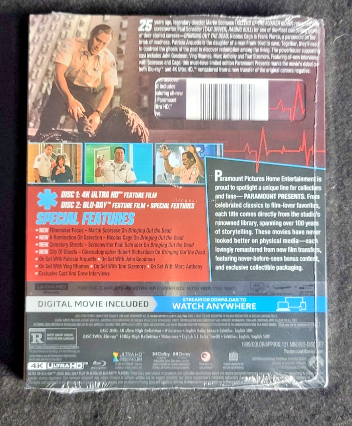 Bringing Out the Dead (Ultra HD, 1999) 4K Slipcover