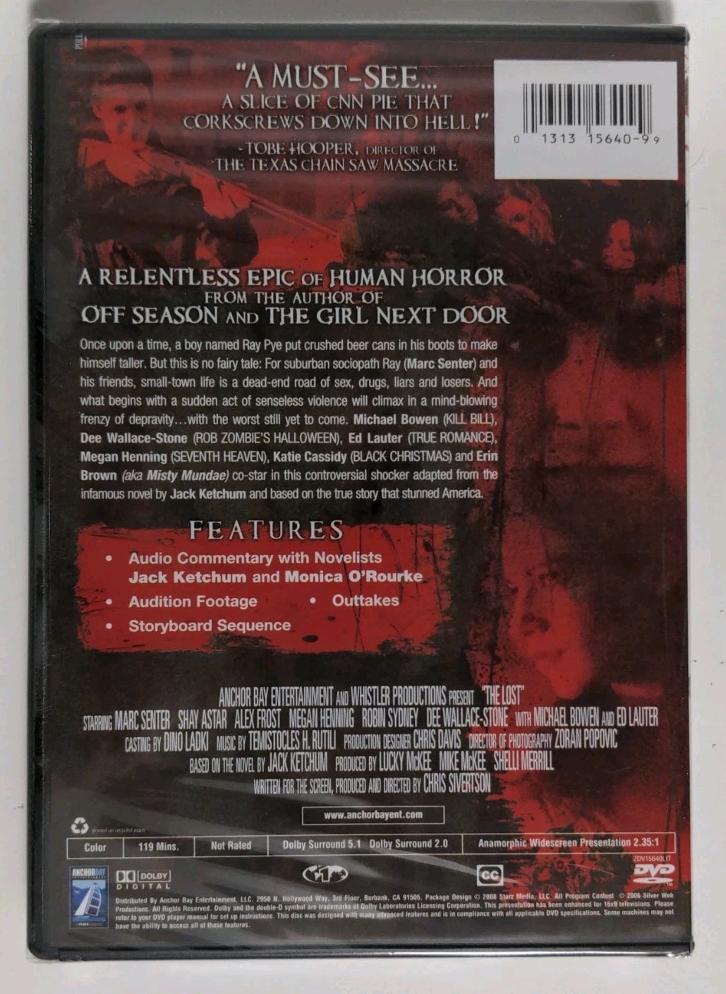 The Lost DVD Anchor Bay SEALED Jack Ketchum Slipcover Dee Wallace