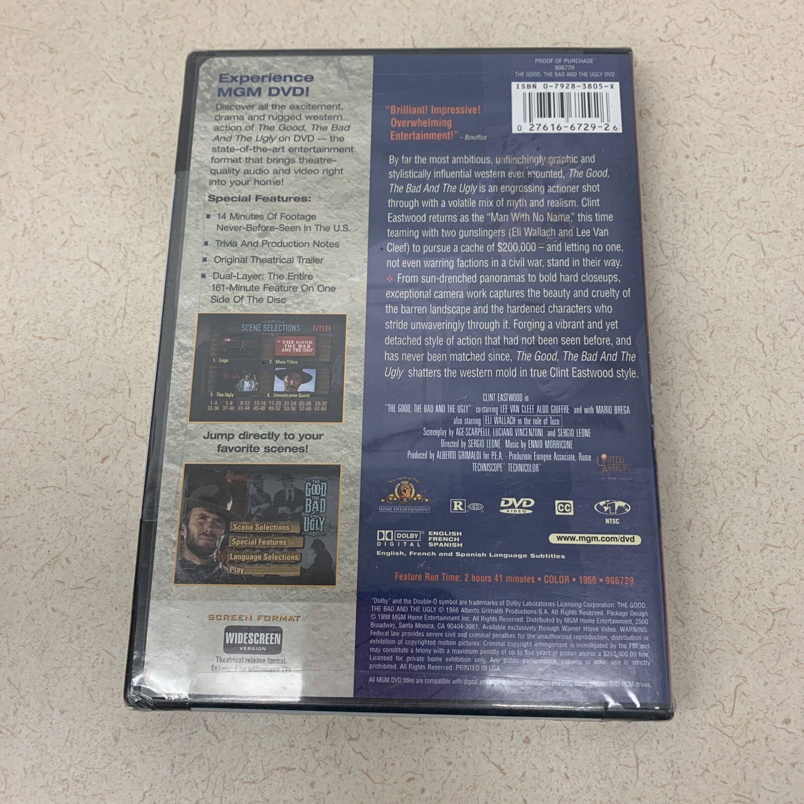 NEW DVD The Good the Bad and the Ugly Clint Eastwood Western Wide Screen SEALED