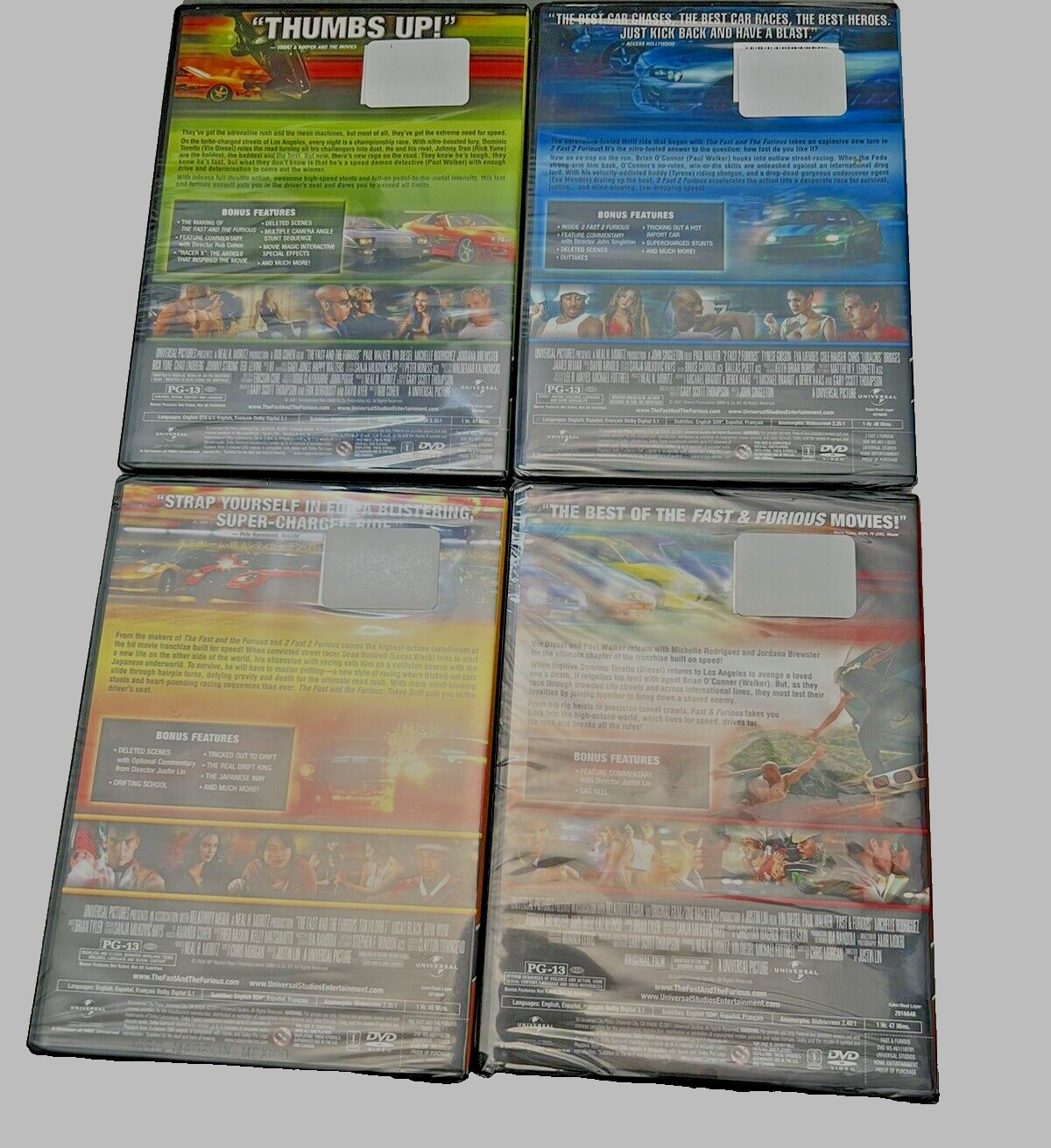 Fast & Furious Collection: 1-4 (DVD, 2020, Universal) Vin Diesel/Paul Walker NEW