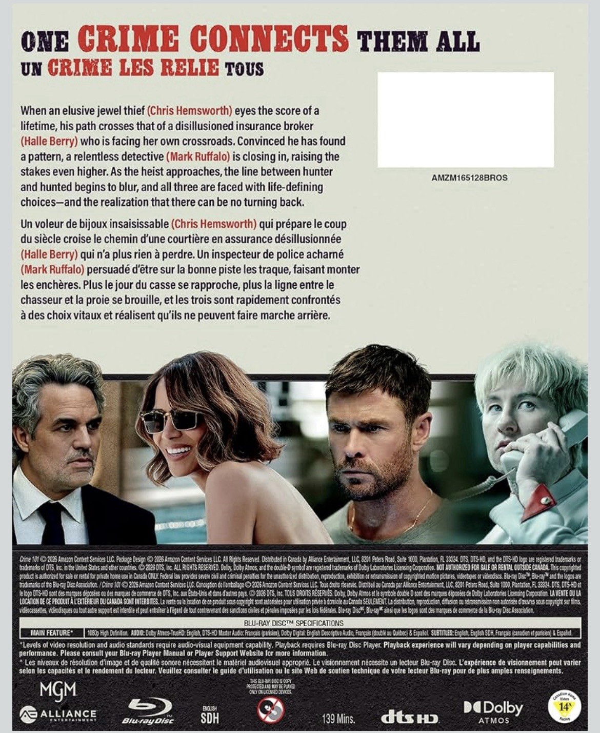crime 101 blu ray With Slip Cover