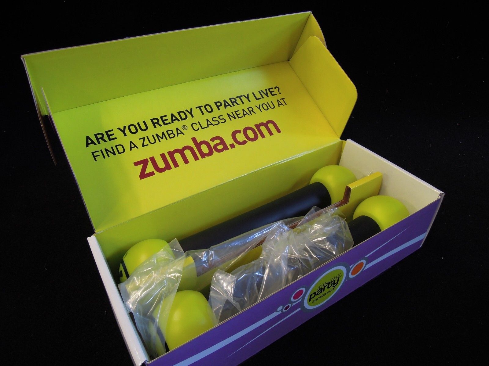 Zumba 1 lb Toning Sticks Shaker Weights (Set of 2) New Open Box [A19]