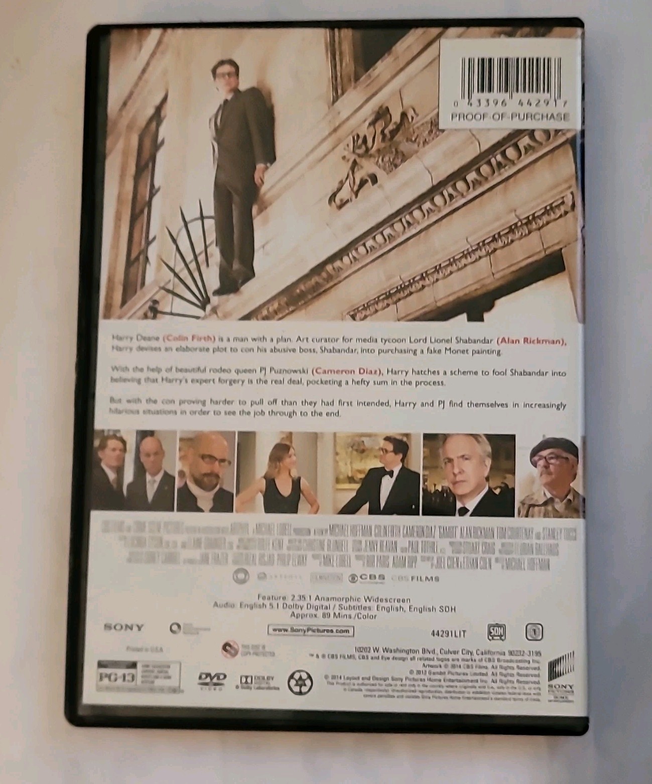 Sony Pictures Home Ent Gambit DVD Colin Firth Diaz Comedy Widescreen PG-13