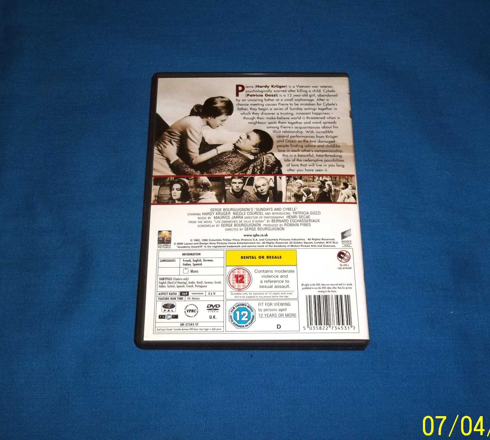 Sundays and Cybele DVD 1962 Serge Bourguignon French Drama Academy Award Winner