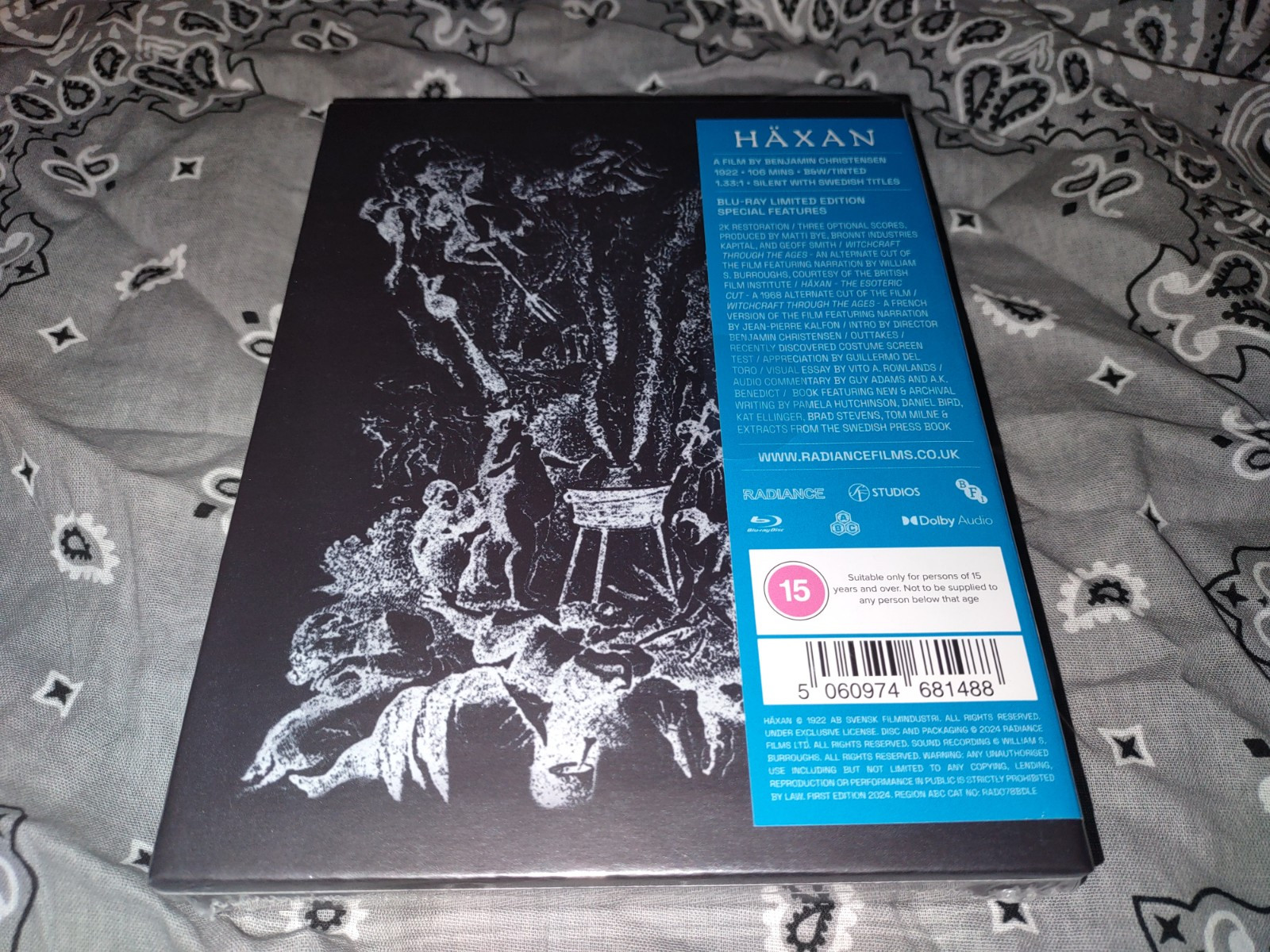 HAXAN Limited Edition w/Slipcase & Book (1922) (Blu-Ray) RADIANCE – NEW OOP