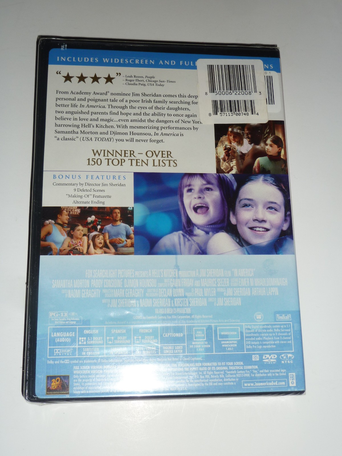 In America DVD 2002 drama movie Irish immigrant family in NYC Jim Sheridan NEW!