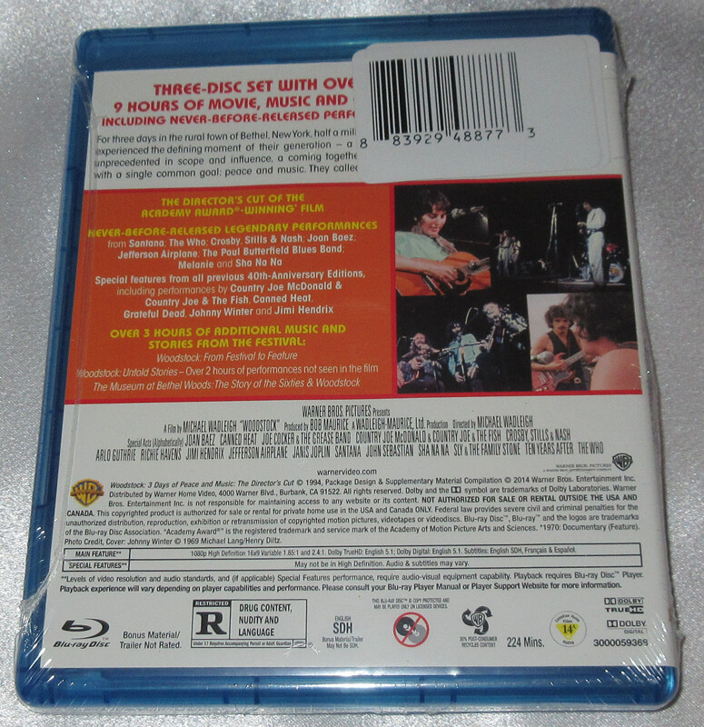 Woodstock 3 Days Of Peace Directors Cut 3 Disc Blu Ray Set! 60s Music Festival