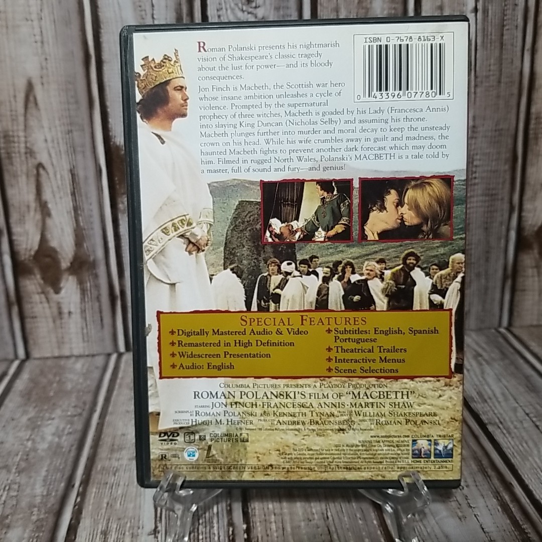 Macbeth [1971] (DVD, 2002) Roman Polanski Film William Shakespeare Ships Fast!