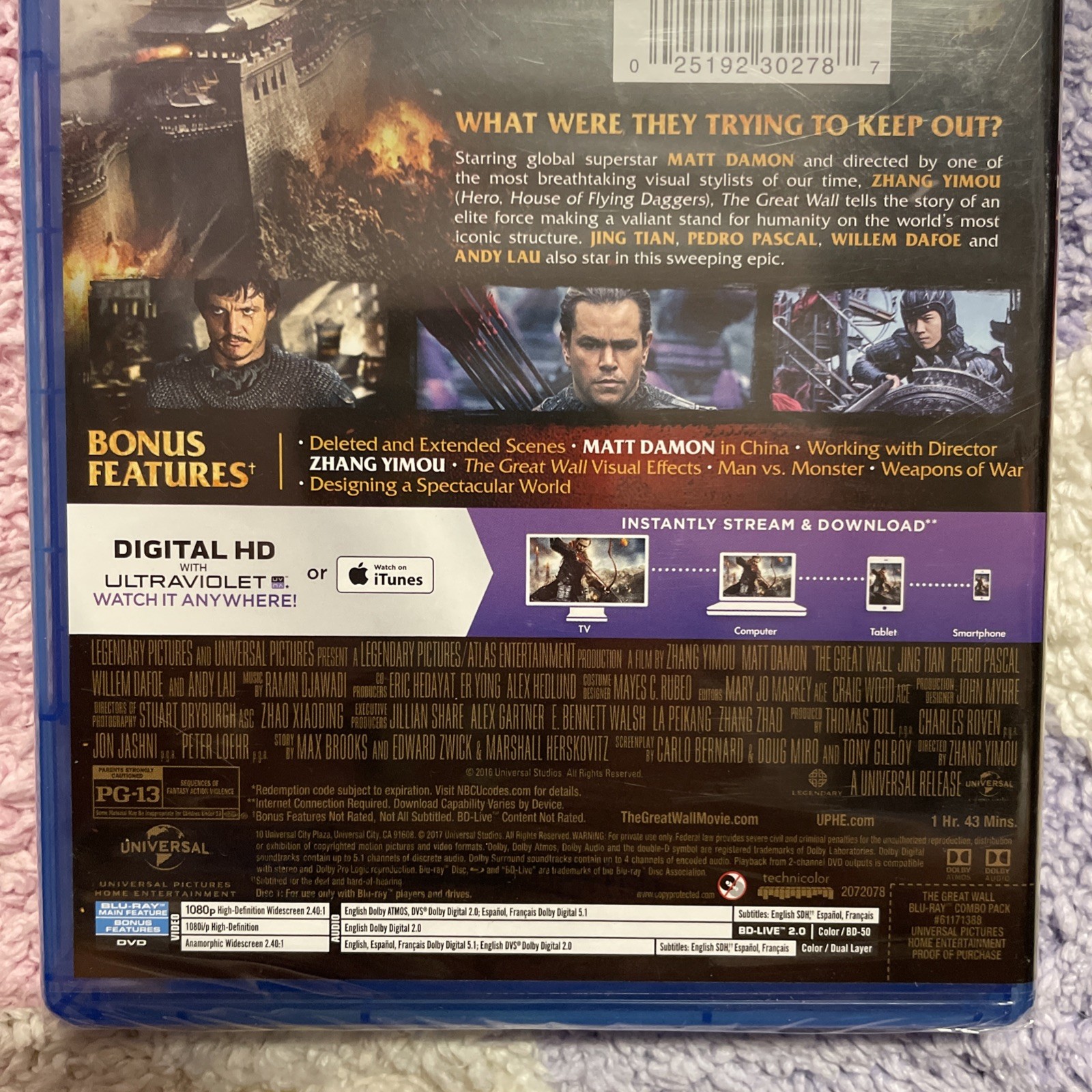 The Great Wall Blu-Ray / DVD Digital HD 2017 Matt Damon Monster Film NEW/SEALED