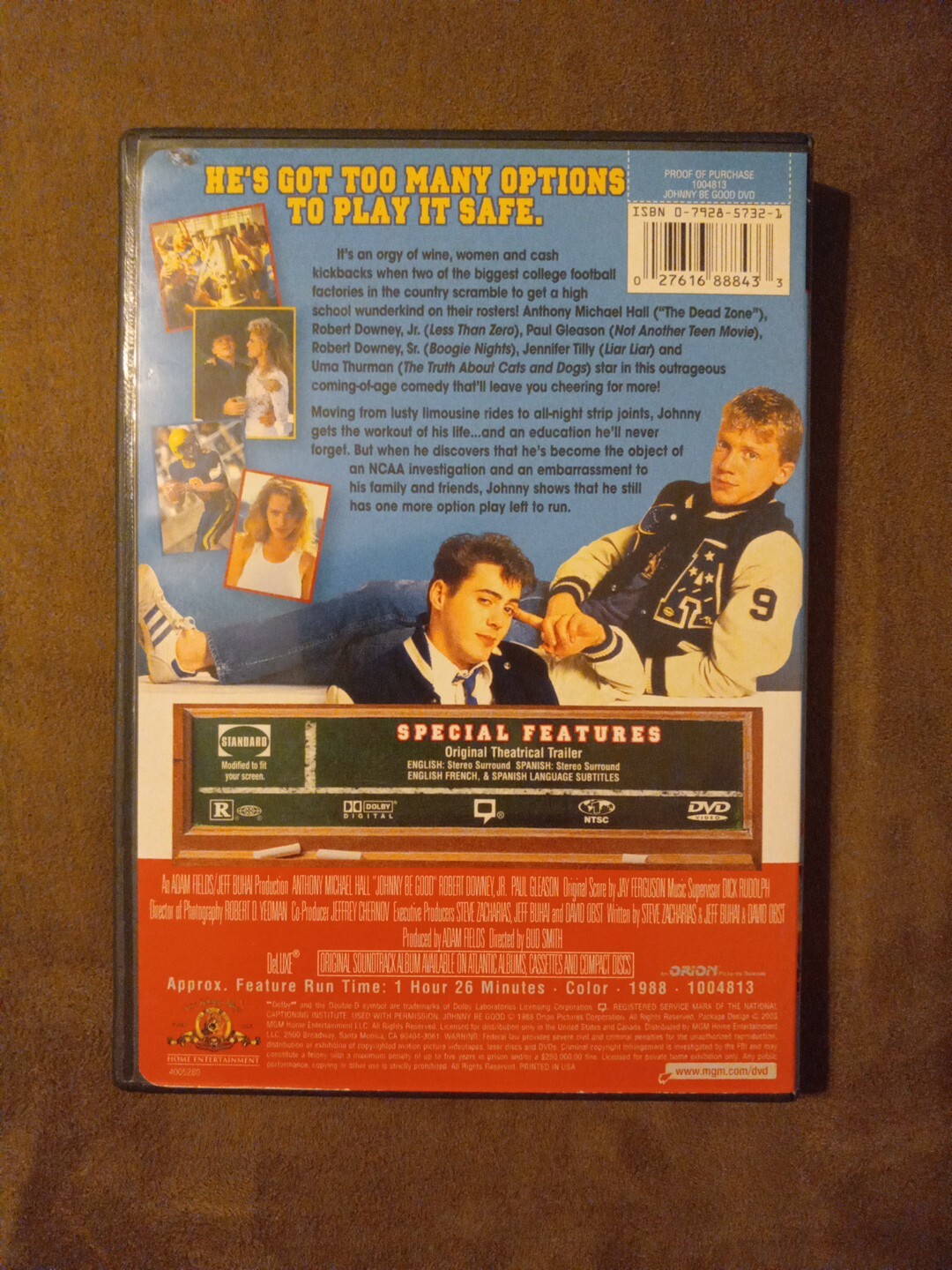 Johnny Be Good (DVD, 2009) Anthony Michael Hall Robert Downey Jr. Uma Thurman