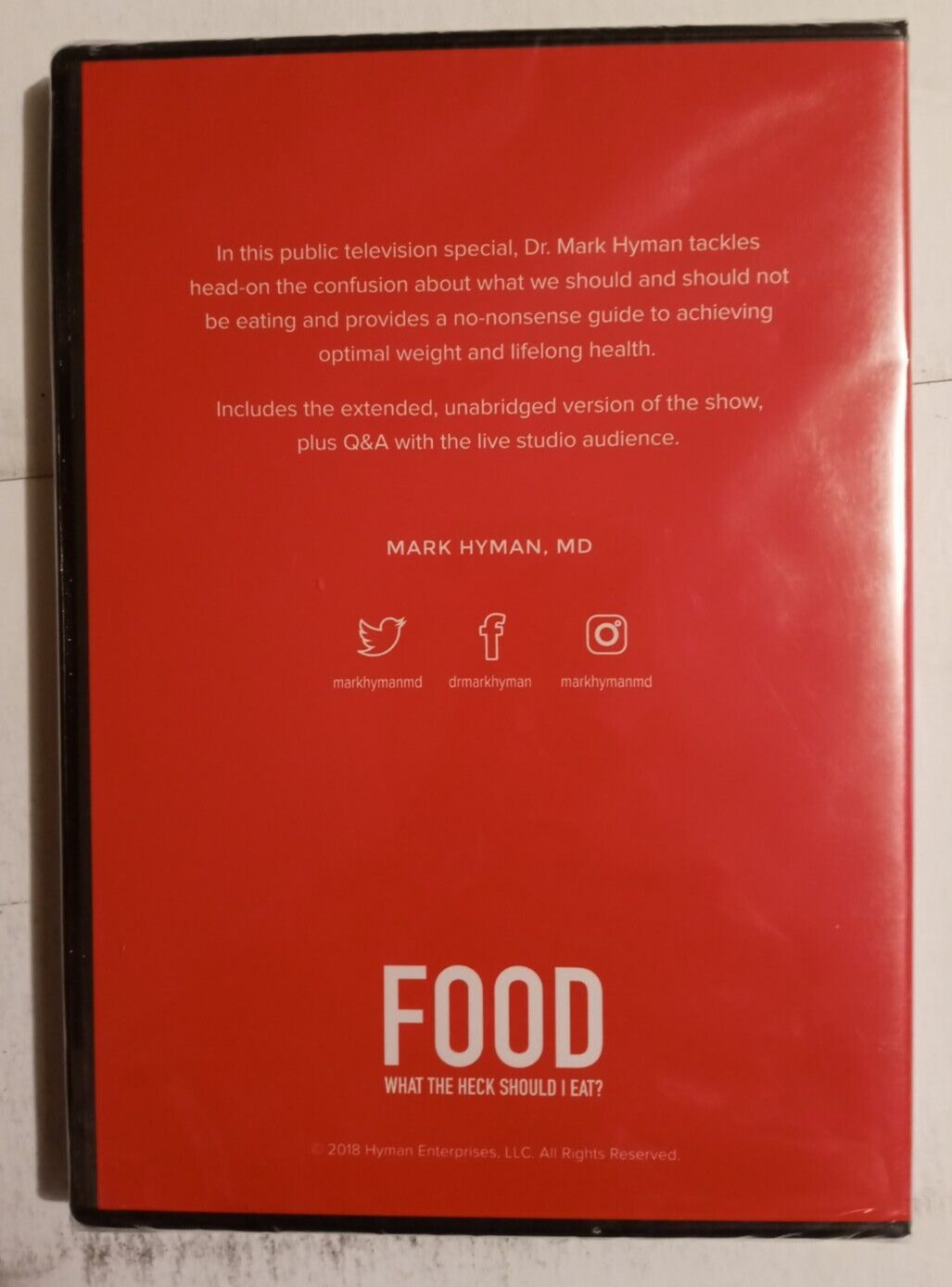 NEW ~ Food: What The Heck Should I Eat (DVD, 2018) Mark Hyman , MD ~ Self Help