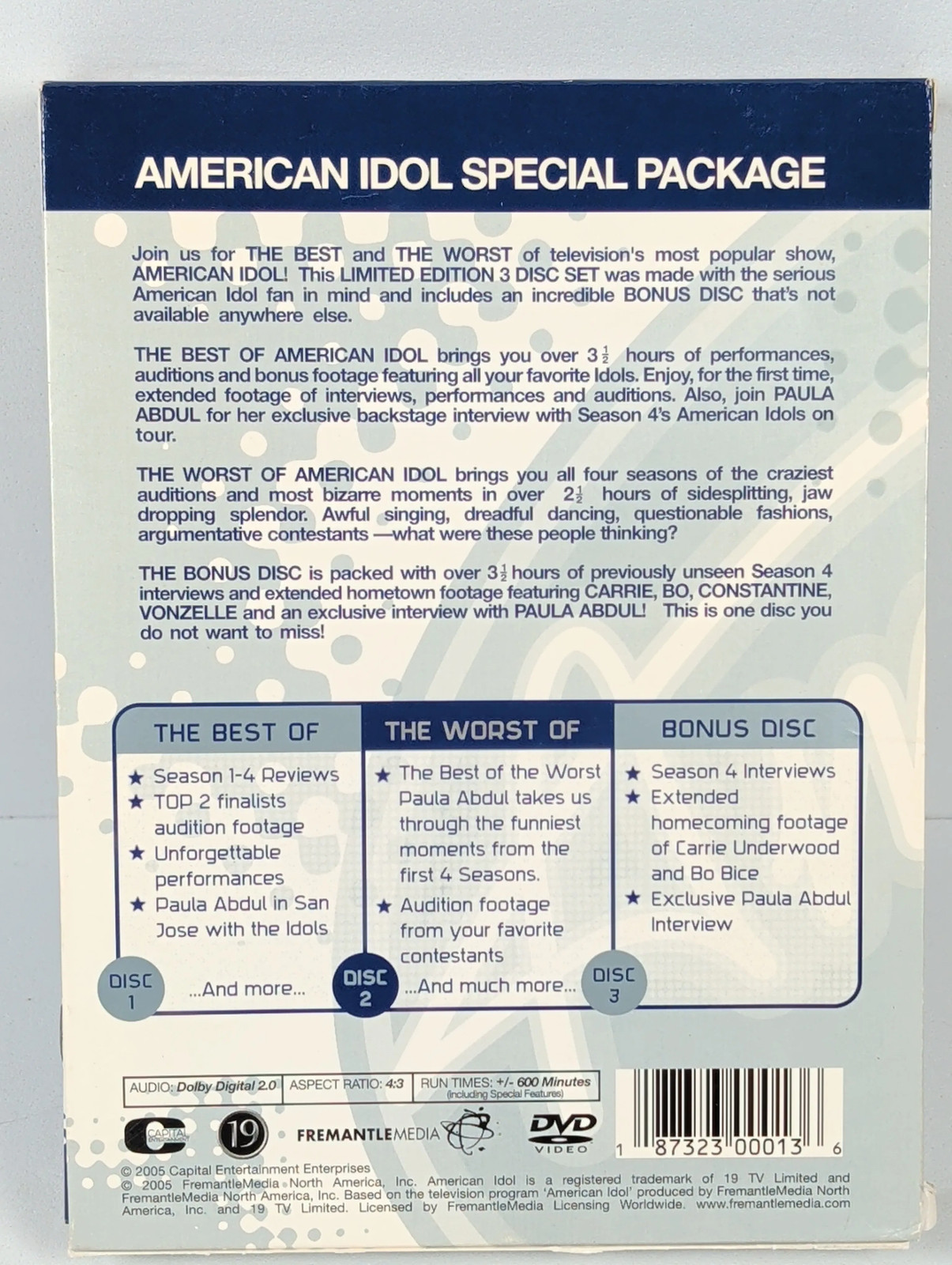 American Idol Special Package Limited Seasons 1-4 (2005) Limited Collector’s