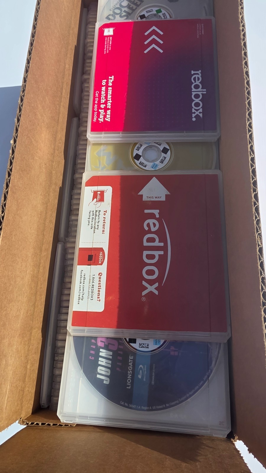 Redbox Movies! Case of 100 Random Titles – DVD and Blu-ray Mix – FREE SHIPPING!
