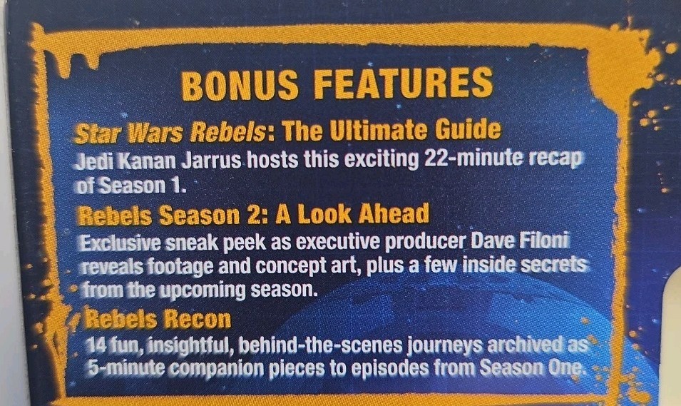 Star Wars Rebels: Complete Season One (DVD, 2014, 3-Disc, Slipcover) Dave Filoni
