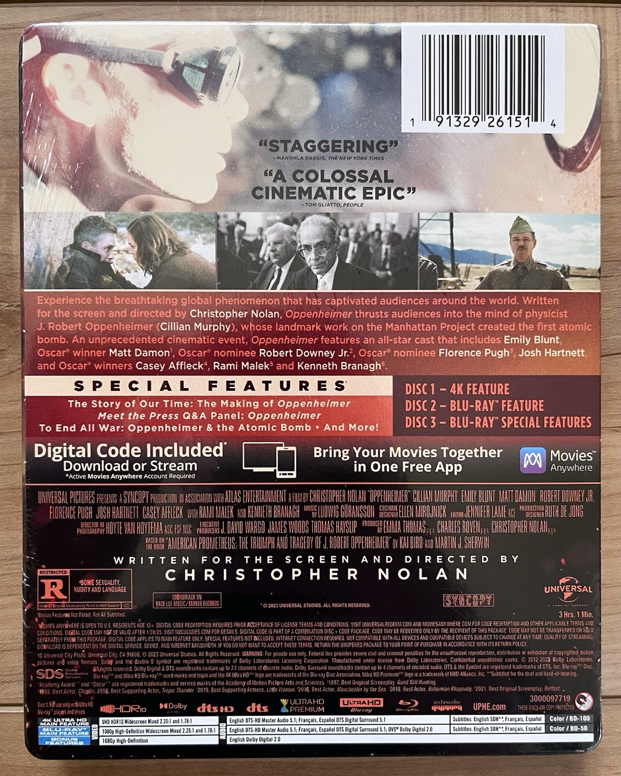 SEALED Oppenheimer Limited Edition 4K Steelbook (4K Ultra HD, 2023)