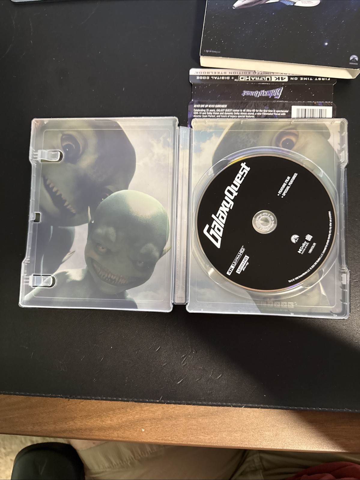 Galaxy Quest 4k steelbook, with slipcover and plastic protector, no digital