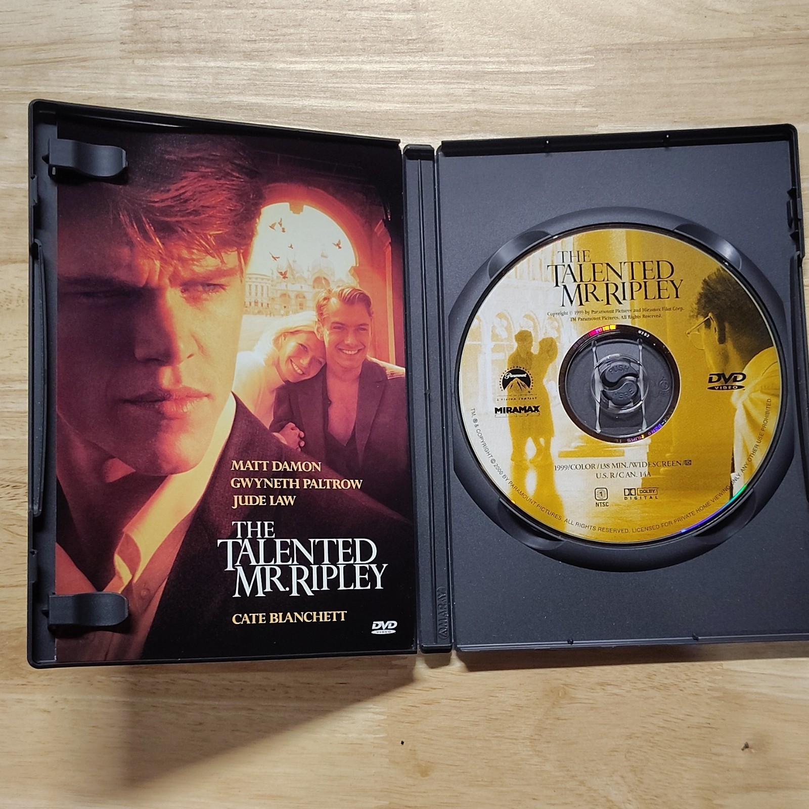 Miramax The Talented Mr. Ripley DVD Widescreen Commentary R Region 1 Damon