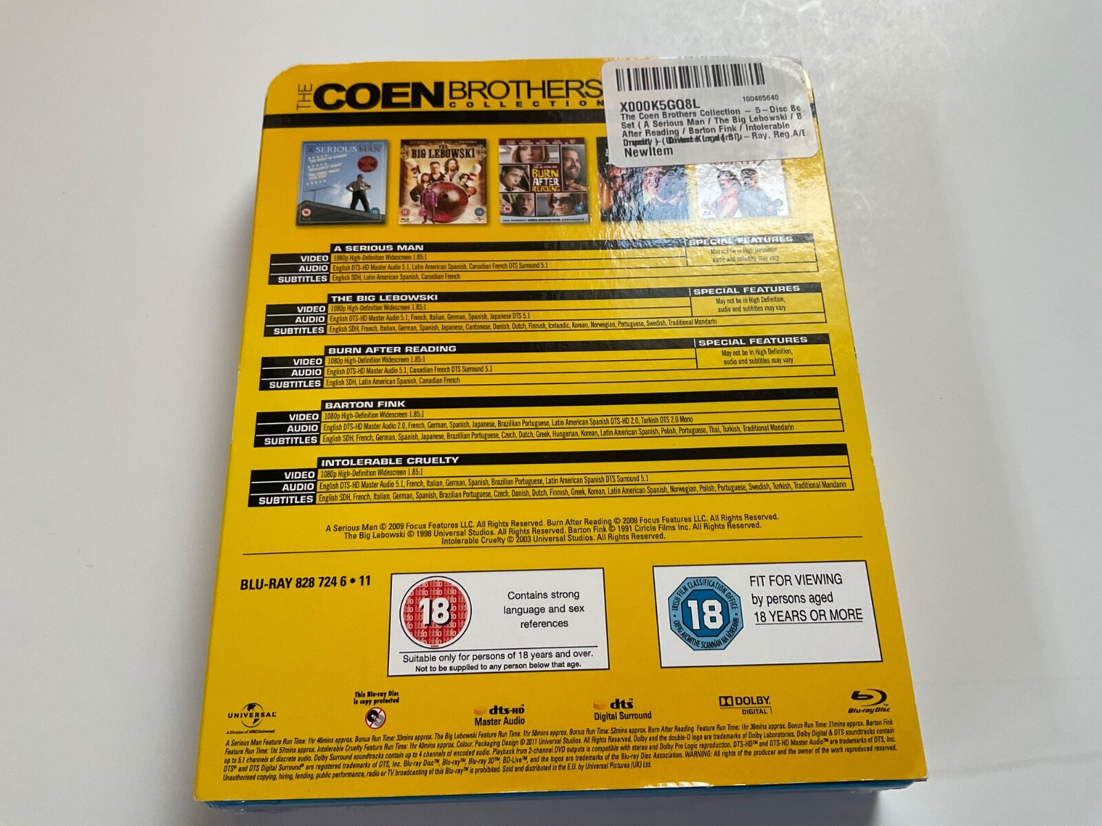 Coen Brothers Collection (Blu-ray, 2011) Region Free UK Import BRAND NEW! SEALED