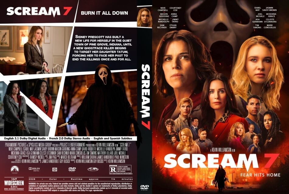 SCREAM 7 DVD (2025) Horror Slasher Thriller | Region Free | Free Shipping ‼️💯