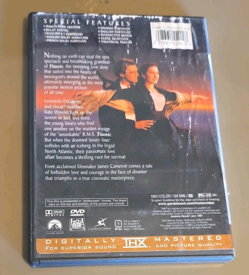 Titanic (1997) (DVD, 1997)