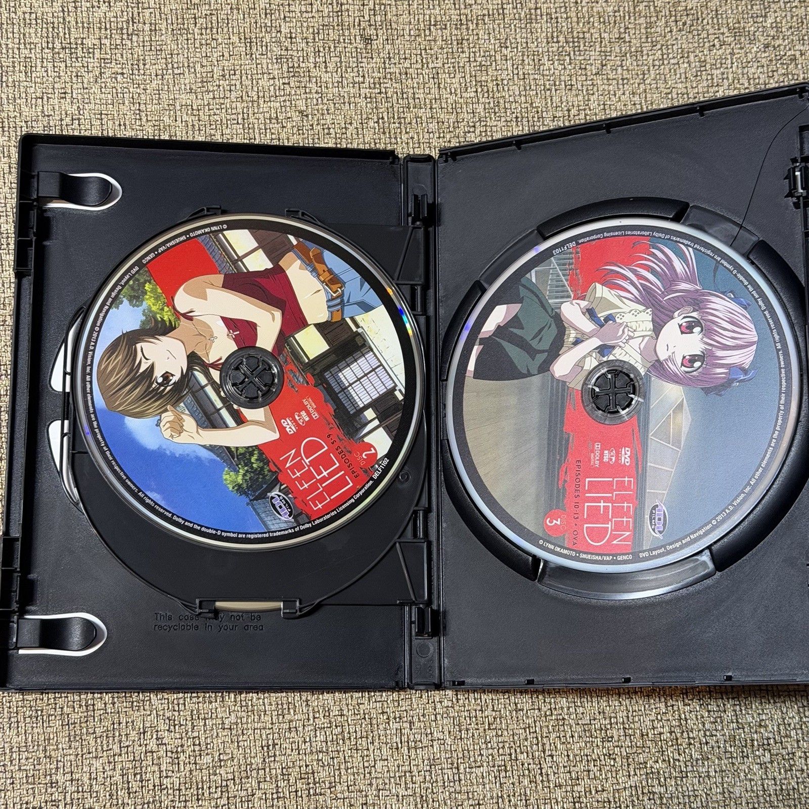 Elfen Lied Complete Collection DVD Japanese Manga Series (3-Disc Set)